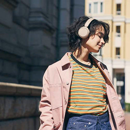 Sony WH-CH520 Best Wireless Bluetooth On-Ear Headphones with Microphone for Calls and Voice Control, Up to 50 Hours Battery Life with Quick Charge Function, Includes USB-C Charging Cable - Beige