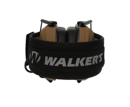 Walker's Razor Slim Electronic Earmuffs Ultra Low Profile Compact Design Adjustable Range Shooting Hunting Hearing Protection, Battle Brown - Patriot Series