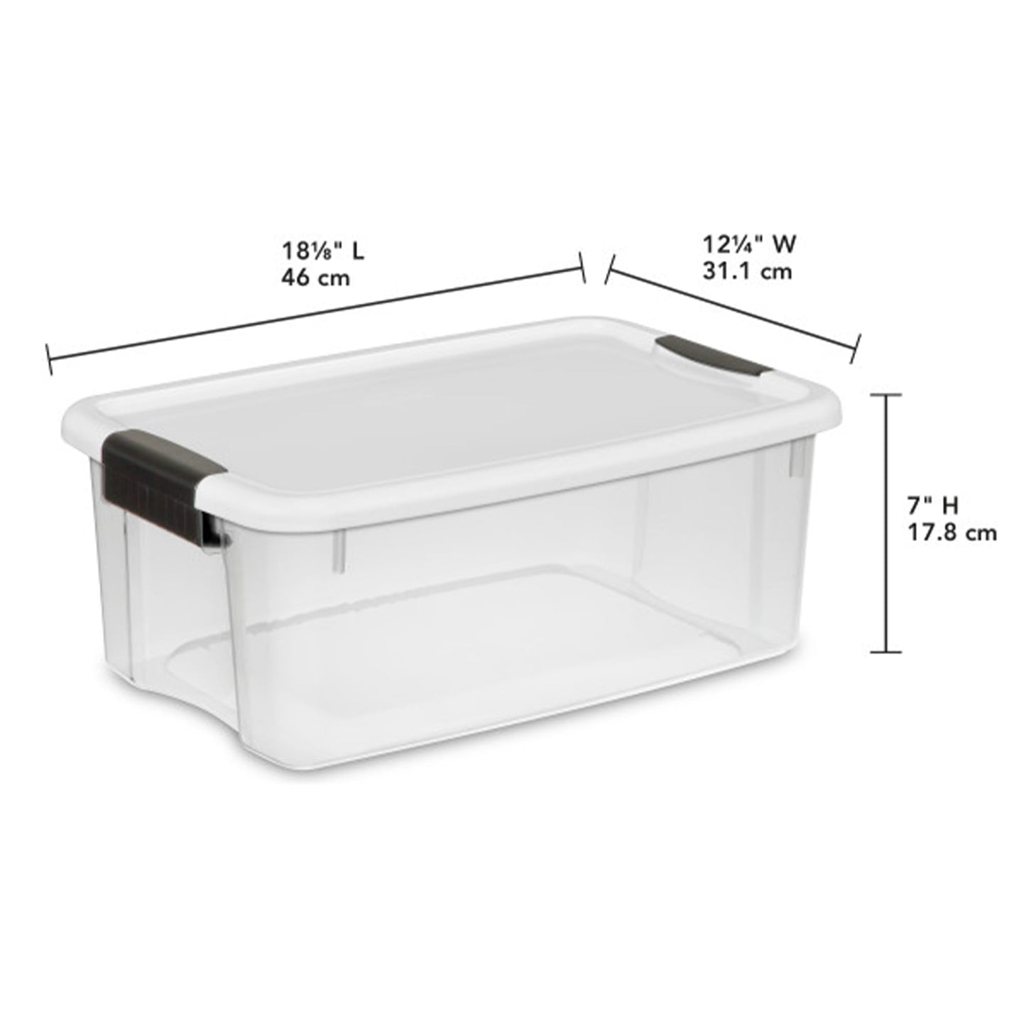 Sterilite 6-Pack Ultra Latching Box, Storage Bins with Lids, Clear Plastic, 18 Quart - Heavy-Duty Organizing Containers for Closet, Bathroom, and Office