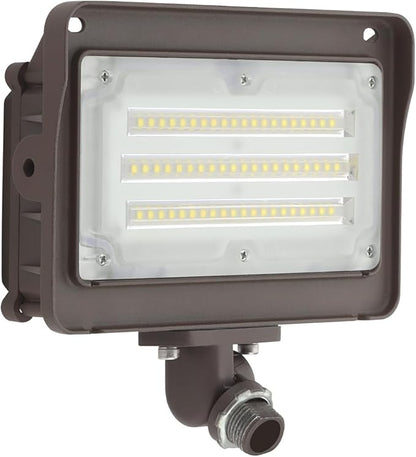 DAKASON 50W LED Flood Light Outdoor, Dusk-to-Dawn Photocell 180° Adjustable Knuckle, 6500LM 5000K Replaces 150-200W HPS/MH, IP65 Waterproof Outdoor Security Lighting Fixture, 100-277Vac, ETL Listed