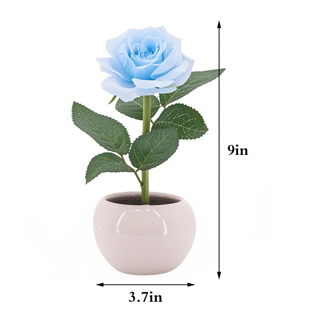 Naimo Artificial Flower Night Light Rechargeable LED Night Lamp Rose Table Lamp for Bedroom Living Room Birthday Party Desktop Home Decor