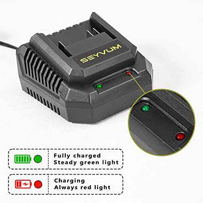 SEYVUM 2.0A Fast Charger Power Tools Lithium?Ion Battery Charger Replacement Charger for LB-8189 and LB-8190 Leaf Blower