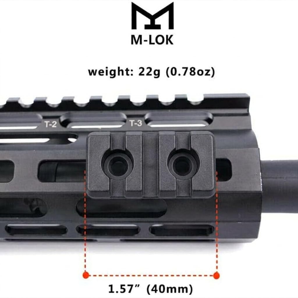 Gotical 9 Slots Rail Section for M Lok Handguard, 9 Slots Picatinny Rail (Set of 2) Black