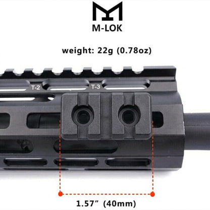 Gotical 9 Slots Rail Section for M Lok Handguard, 9 Slots Picatinny Rail (Set of 2) Black