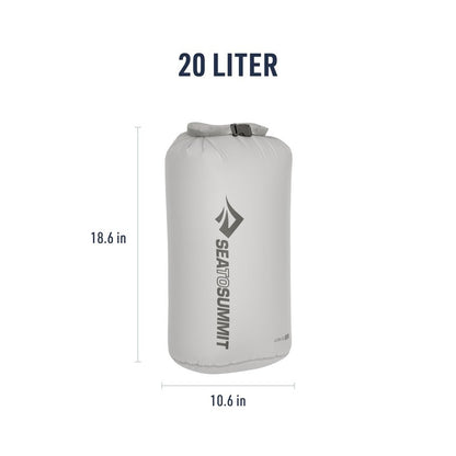 Sea to Summit Ultra-Sil Dry Bag, Ultralight Waterproof Dry Storage, 20 Liter, HighRise Grey