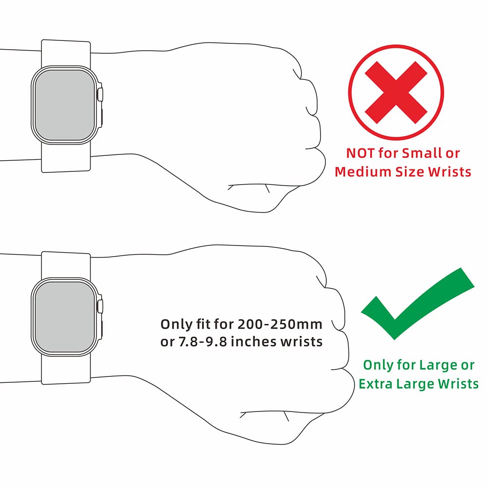 CINORS Extra Large Leather Band Compatible with Apple Watch Series 11 10 46mm Ultra 3 2 1 49mm Vintage Big XL Replacement Strap for iWatch Ultra 9 8 7 45mm Series 6 SE 5 4 3 2 1 42mm 44mm Men, XXL