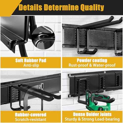 Heavy Duty Garage Wall Organizer with 700LB Capacity, 48Inch Garage Tool Organizer Wall Mount and Garden Tool Organizer with Adjustable Tool Rack for Garage Shed Yard Storage