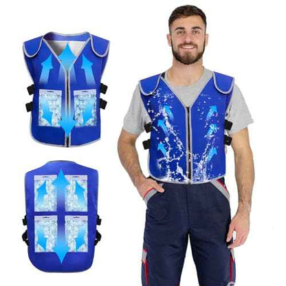 Cooling Vest With 20pcs Ice Packs for Men Women - Ice Cold Vest Adjustable Cool Jacket for Working Hot Weather