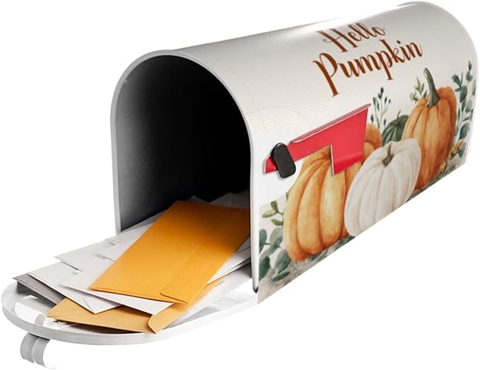 Mailbox Covers Pumpkin Watercolor Fall Thanksgiving Pumpkin Watercolor Fall Thanksgiving Magnetic Letter Post Box Cover Standard Size 25.5 x 21 Inch Garden Yard Home Decorative
