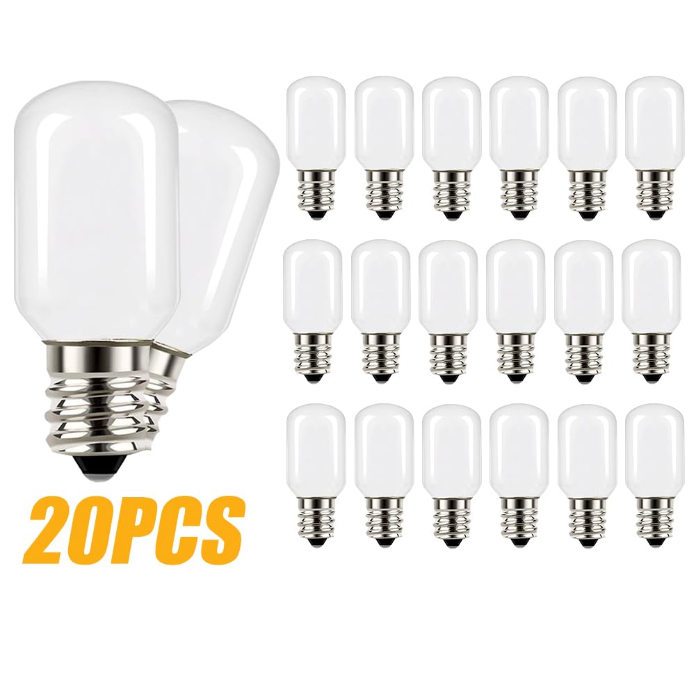 Tsunetani Christmas Villages Replacement Light Bulb,LED Night Light Bulb, 0.6W Equivalent to 6 Watt Incandescent,120-Volt 2700K Mini LED Bulb Candelabra E12 Base, Warm White for Home Decorate -20Pcs