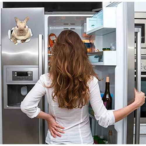 Winston & Bear Rascally Rabbit Wall Decals - Easter Decor - 2 Pack - Bunny Toilet Sticker - 3D Cat Car Window and Bumper Sticker - Retail Packaged Bunny Rabbit Gifts
