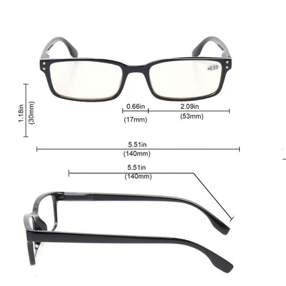 Kerecsen Computer Glasses 2 Pair UV Protection, Anti Blue Rays, Anti Glare and Scratch Resistant Computer Reading Glasses (Black, 0.00, multiplier_x)