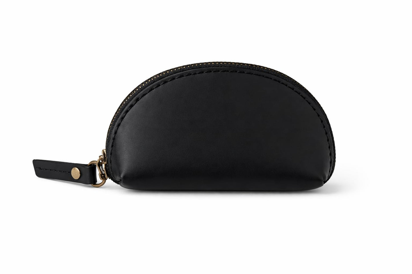 CestAntiQ, Leather Moon Pocket Coin Case, Mini Squeeze Coin Purse Pouch for Change, Black Leather Coin Holder Tray, Compact Wallet for Men & Women, Stylish & Durable, Elegant Coin Purse