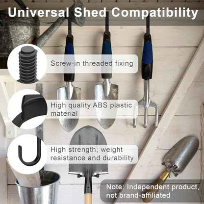 23 Piece Shed Storage Hooks Kit, Heavy Duty J/U/V Shape Tool Hangers with Screws, Compatible with Suncast, Craftsman Shed Shelves & Accessories