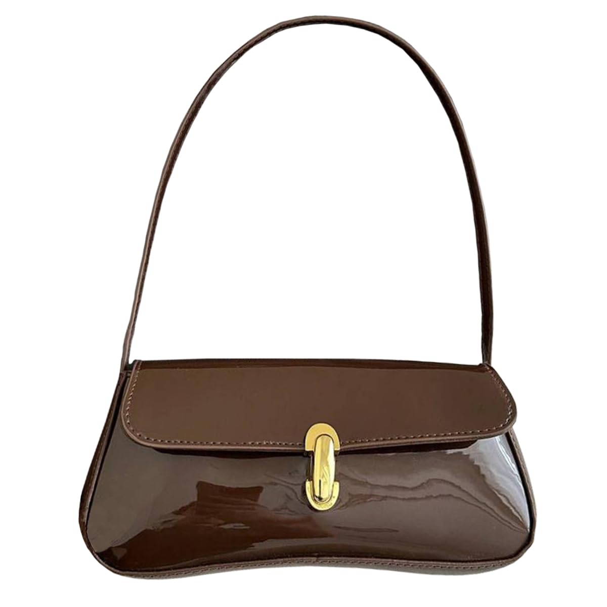 Small Shoulder Bag for Women Leather Underarm Hobo Bag Classic Handbag Retro Clutch Bags (Coffee)