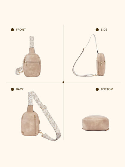 Telena Crossbody Sling Bags for Women, PU Leather Fanny Packs Cross Body Bag for Woman
