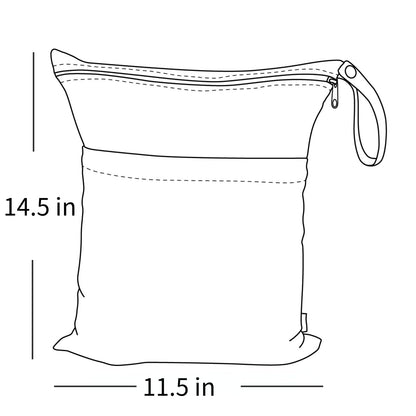 ALVA ALVABABY 3pcs Cloth Diaper Wet Dry Bags Waterproof Reusable with Two Zippered Pockets Travel Beach Pool Daycare Soiled Baby Items Yoga Gym Bag for Swimsuits or Wet Clothes 3L-ZM13