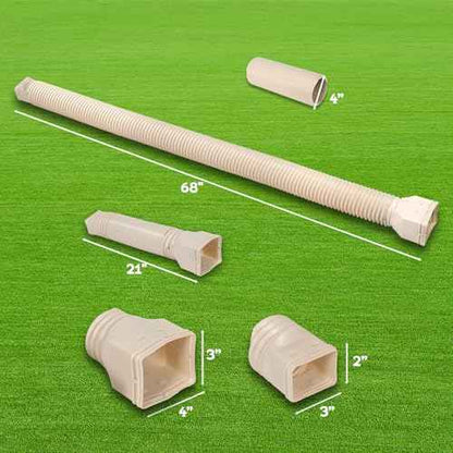 Rain Gutter Downspout Extensions Flexible, Drain Downspout Extender,Down Spout Drain Extender, Gutter Connector Rainwater Drainage,Extendable from 21 to 68 Inches(4 Pack, Limestone)