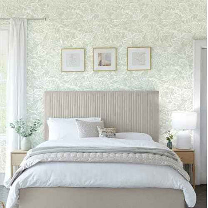 Peel and Stick Wallpaper Modern Wall Paper Green Boho Contact Paper Bedroom Bathroom Wallpaper Peel and Stick Light Green Tropical Leaf Removable Self-Adhesive Wall Decor 17.3" x 118"