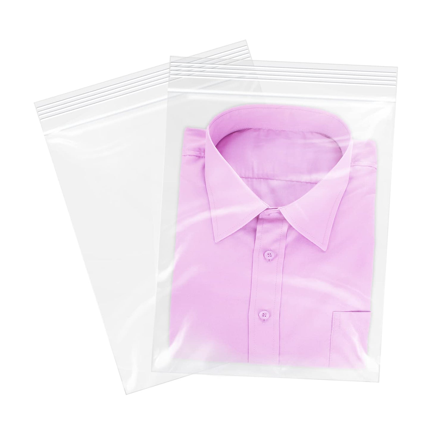 WEPOLY - 12" x 15"(100 Count) Zip Plastic Poly Bags - 2 Mil Clear Reclosable Zipper Bags for Prints, Photos, Documents, Clothing, T-Shirt, Storage