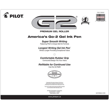 Pilot G2 Premium Gel Roller Pens 0.7, Fine Point Smooth Writing Pens Black, Pack of 20