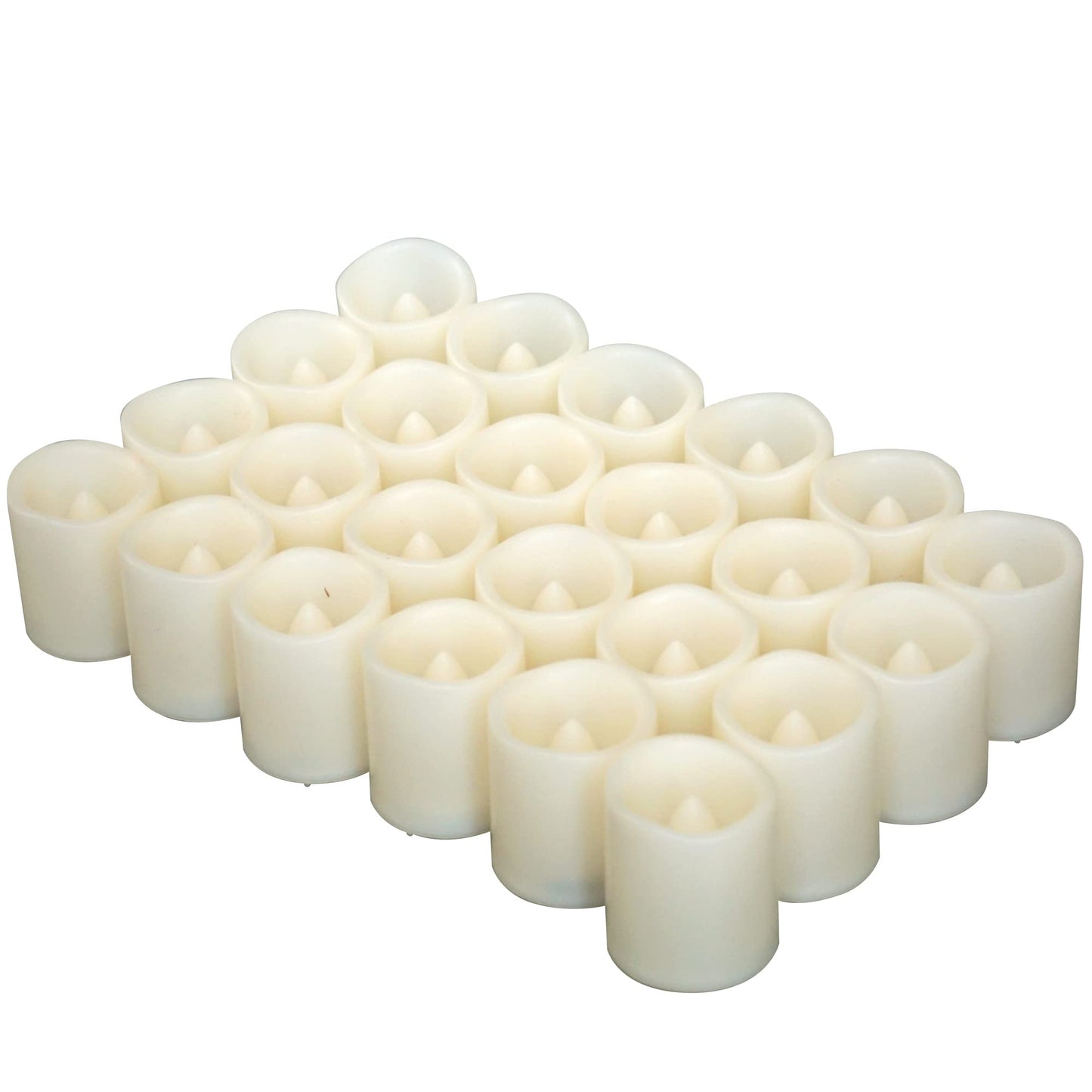 CANDLE CHOICE Battery Operated Flameless Votive Candles, Small Realistic Flickering Electric Fake LED Tea Lights for Wedding Table Halloween Christmas Decorations, Pack of 24, Batteries Included