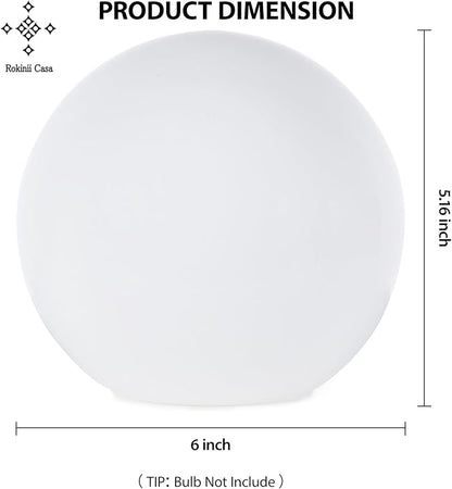 6 Inch Ball Table Lamp with Glass Shade, Ball Light Bookshelf Lamp for Bedroom, Dorm, Office and Bedroom Bookshelf Reading Decoration, Without Bulb