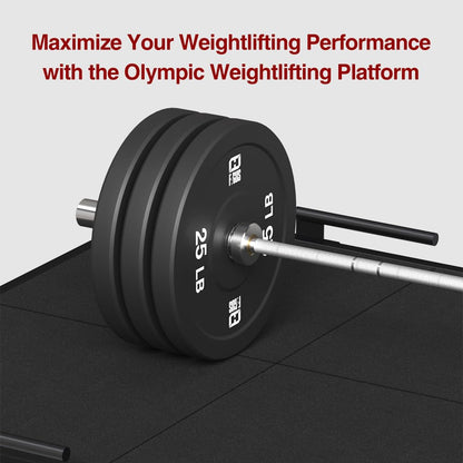 FAGUS H 8ftx4ft Deadlift Platform,Bolt-Together Steel Frame & 8-Pack Rubber Tiles,Dedicated Weightlifting Space, Includes Band Pegs,Weight Lifting Platform for Home Gym