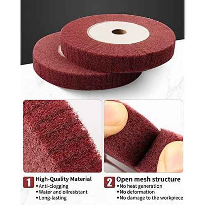 6 Inch Bench Grinder Polishing Wheel, 240/320 Grit Tight Weave Tough Polishing Burnishing Wheel, Great for Refurbishing Golf Clubs Metal Copper, 1" Thickness for 0.8" Arbor(4 Pack)