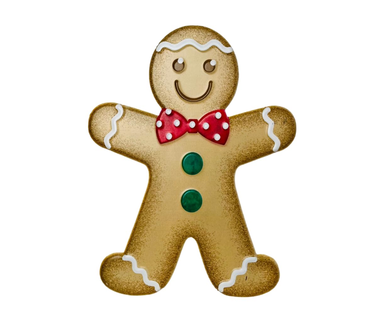 Craig Bachman CBI 13" Gingerbread Metal Sign for Wreath Accents, Door/Wall Hangers, Crafts or Decorations (1, Boy - Red, Green)