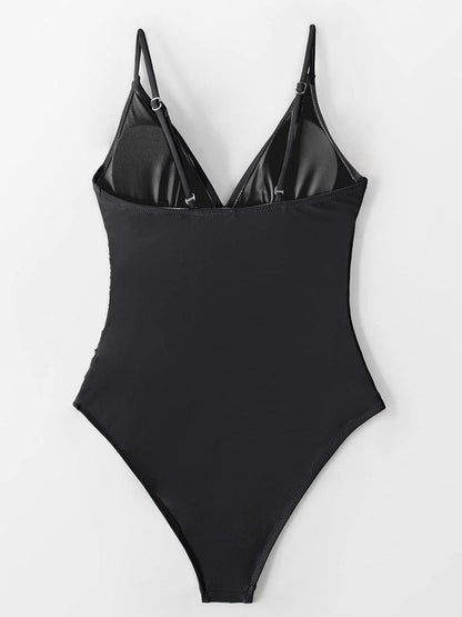 CUPSHE Women's One-Piece Swimsuit - Tummy Control V-Neck Design for Flattering Fit