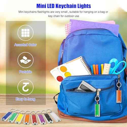 Hicarer 64 Pieces Flashlights Keychain Bulk Mini Powerful LED Keychain Lights Portable Flashlight for Emergency Camping Outdoor Equipment Party