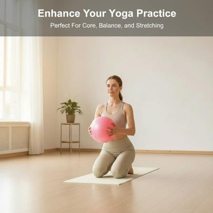 WZYXKRYN Exercise Ball, 9 Inch PVC Pilates Ball, for Physical Therapy, Yoga and Core Training (1Pink&1Purple)