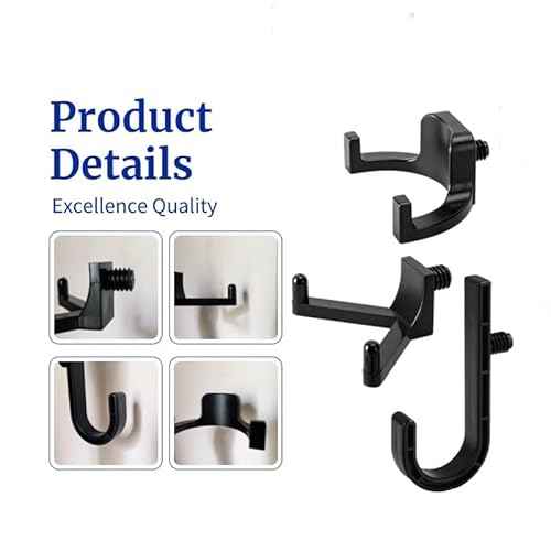 Achilleas 9 Pcs ABS Storage Shed Tool Hooks, Heavy Duty Shed Organization Accessories,Compatible with Suncast Sheds,Black J/U/V Hooks for Hoses, Organizing Ladders & Garden Tools in Outdoor Sheds