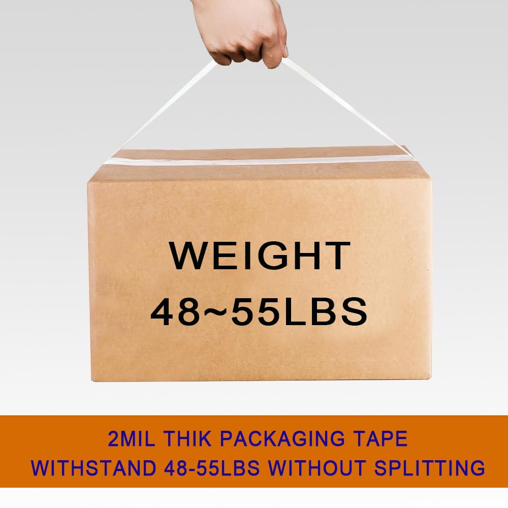 Clear Packing Tape with Dispenser – 6 Rolls,Heavy Duty Packaging Tape for Packing, Shipping & Moving, Effortless Sealing, 1.88" x 56 yd