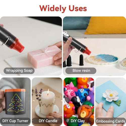 Heat Gun for Resin, 300W Dual Temp Mini Heat Gun (392¡ÆF), 8.66 inch Cord Electric Heat Gun for Bubble Removal, Vinyl Wrap, Candle Making, Epoxy Crafts