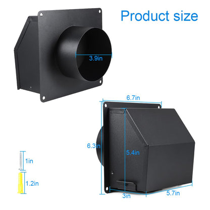 Picowe 4 Inch Dryer Vent Cover Outside, Metal Wall Vent Cover with Removable Lid & Noise-Reducing Sponge Gasket, for Dryer, Bathroom, Kitchen, Garage Exhaust