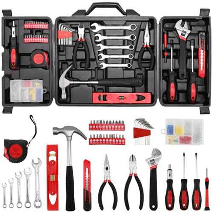 TLGREEN 147 Pieces Tool Set, Tool Kit for Home, Basic Tool Kit with Storage Tool Box, Screwdrivers, Adjustable Wrench, Pliers, Knife,General Household Hand Tool Set for Home, Car, Dorm, Garage