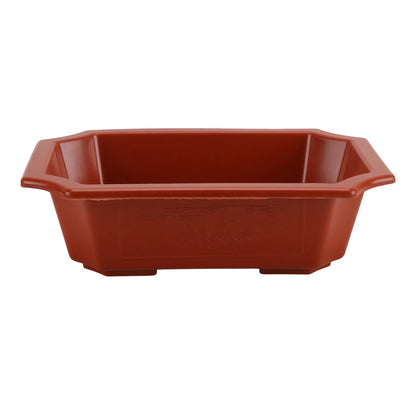 HOIGON 30 PCS 9 x 6.5 Inch Plastic Rectangular Bonsai Training Pots, Red Plastic Planter Pot with Drainage Hole, Shallow Plant Nursery Pot for Succulent