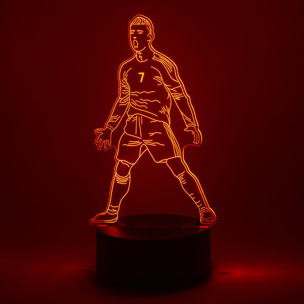 EXIGENT 3D LED Light Brazil Soccer Lamp Acrylic Illusion Night Flashing Cool (SoccerLamp_BRZL)