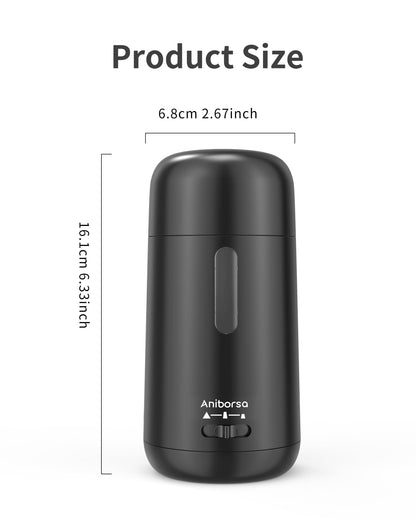 Aniborsa Automatic Electric Pencil Sharpener - Auto Feed, Auto Stop & Auto Eject, Rechargeable for Classroom, Home, School, Office, Black