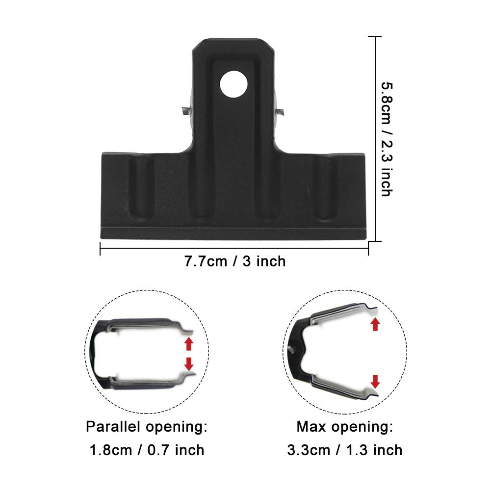 Coideal Black Metal Bulldog Clips 3 Inch – 10 Pack Large Binder Paper Clamps for Office Files, Kitchen Food Bag Sealing, Art Canvas, Drawing Board, Home Organization