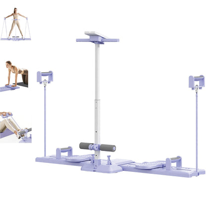 WUGCHDA Ski Machine Simulated, Adjustable Height Ski Trainer for Women with Resistance Bands, Foldable Ski Machine Exercise Equipment for Leg Pelvic Floor Muscle Workout