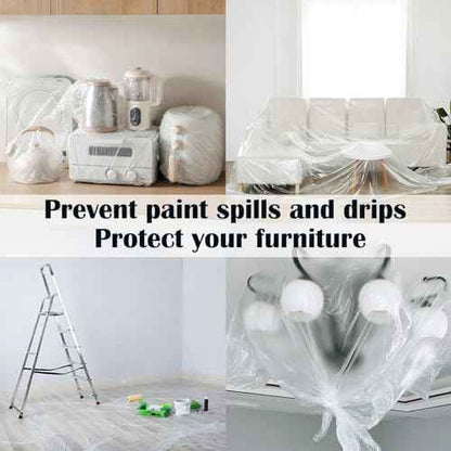 Painters Plastic Drop Cloth£¬1mil 9x12ft Plastic Tarp Waterproof Dustproof£¬Painting for Couch Cover and Furniture Cover, Painters Plastic, dust Cover 2 Package.