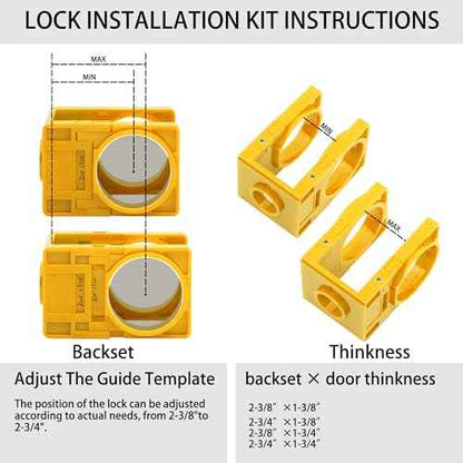 RKK Door Lock Installation Kit - Deadbolt & Door Knob Hole Saw Kit - Yellow
