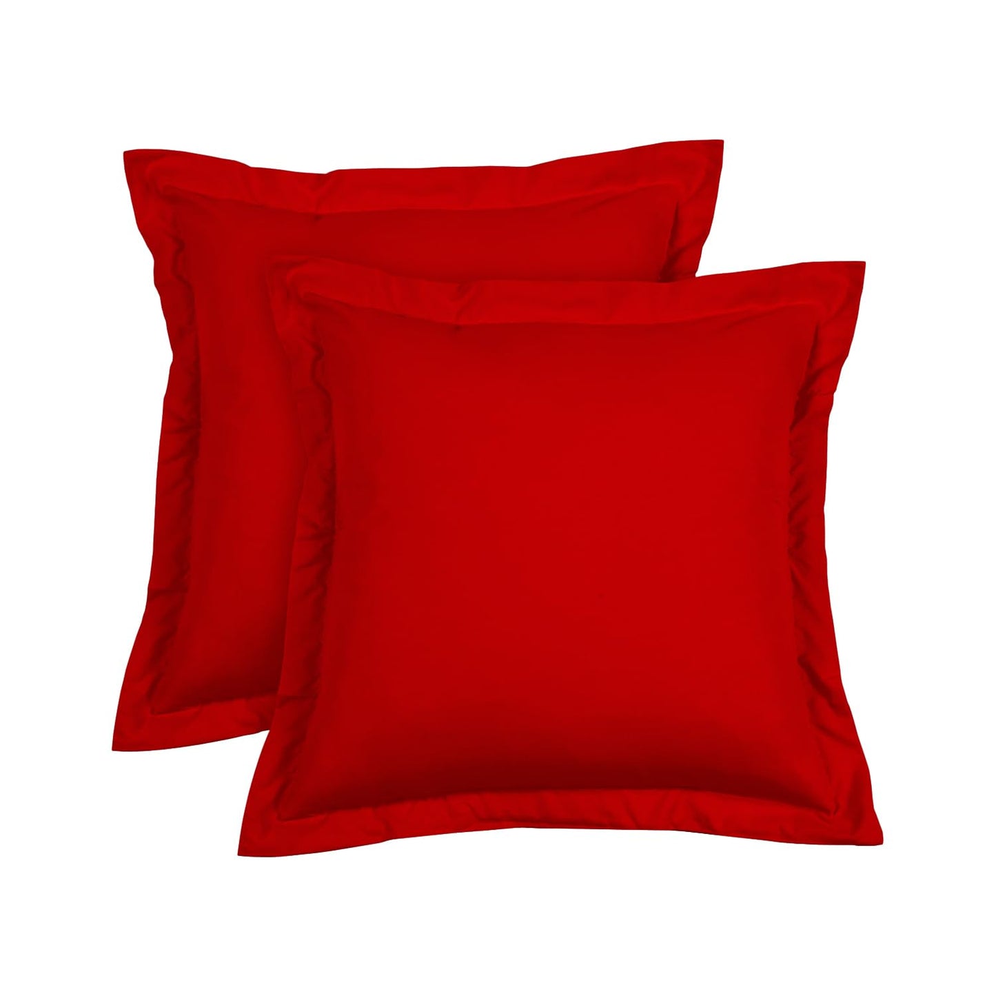 Euro Sham Covers 26x26 Set of 2 Red 600 Thread Count 100% Egyptian Cotton Pack of 2 Euro 26x26 Pillow Covers Cushion Cover Cases Soft Skin Friendly European Size Decorative Square Pillow Shams
