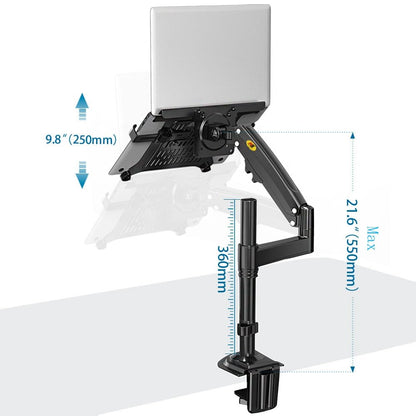 NB North Bayou Laptop Mount with Adjustable Tray for 10-17” Notebook, Full Motion Arm with VESA Plate for 17-30” Monitor (Within 4.4~19.8lbs),Clamp-on Grommet Mounting H100-FP