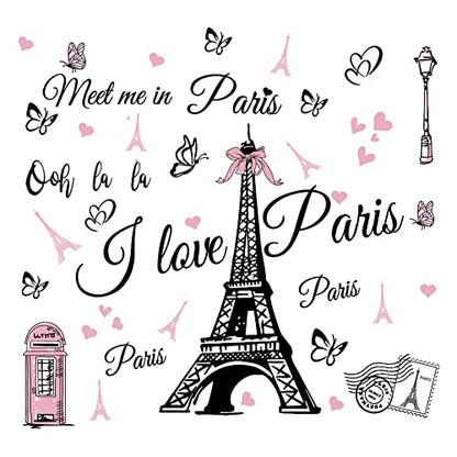 Paris Eiffel Tower Wall Stickers - Peel and Stick Decal for Bedroom, Living Room, Sofa Backdrop, TV Wall Decoration - Home Decor Art