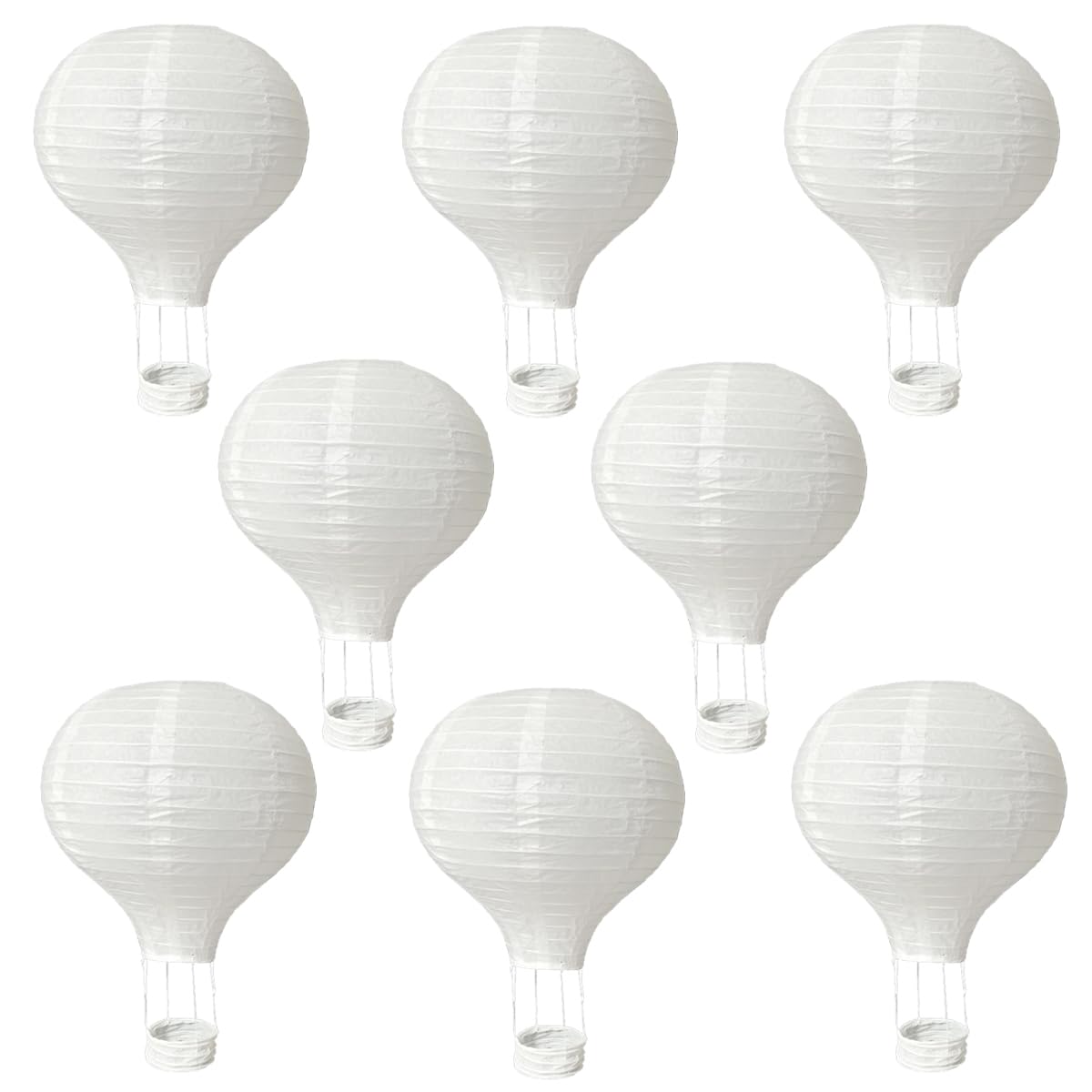 8Pack Hanging Hot Air Ballon Paper Lanterns Decorations 12Inch Decorative White Paper Lanterns Set for Valentines Wedding Decor Birthday Engagement Baby Shower Party Home DIY Craft Décor Decorations