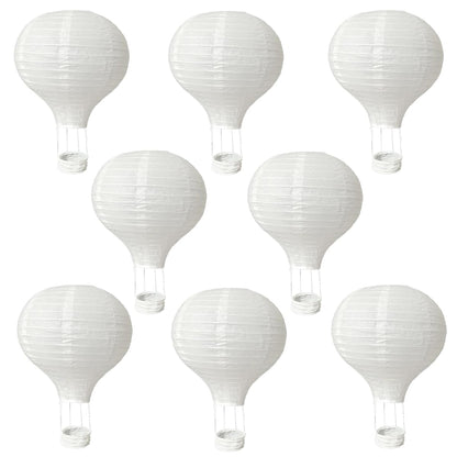 8Pack Hanging Hot Air Ballon Paper Lanterns Decorations 12Inch Decorative White Paper Lanterns Set for Valentines Wedding Decor Birthday Engagement Baby Shower Party Home DIY Craft Décor Decorations